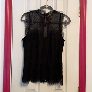 Black lace sleeveless top